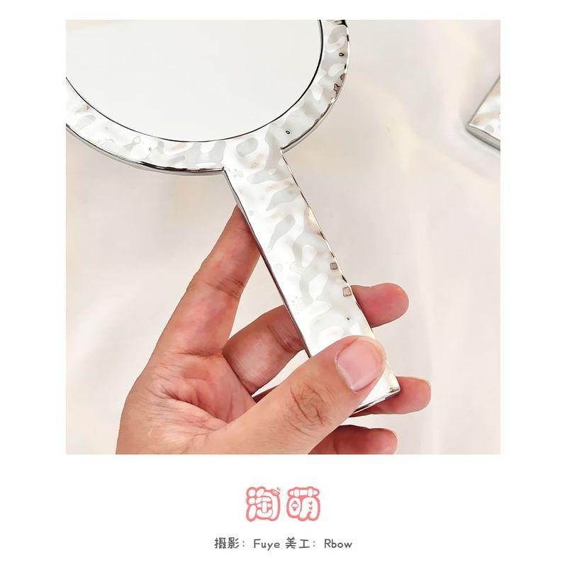 Baburu - Textured Plastic Round Handheld Mirror (Various Designs)