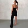 Spring Women's Splicing Lace-up Sexy Breast Wrap Short Dress Bag Buttock Dress