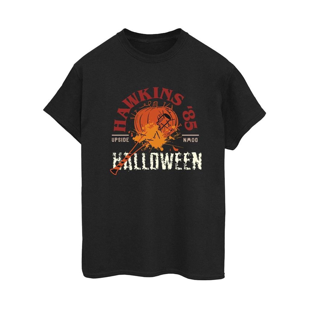 Netflix Womens/Ladies Stranger Things Hawkins Halloween Cotton Boyfriend T-Shirt