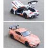 1/32 Scale Toyota Supra GT4 Concept Diecast Car Model Toy, Pull Back Toy Vehicle with Sound and Light for Kids Toddler Boys Girls Gift Collection