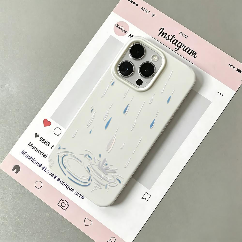Raindrops And Splash Phone Case For Iphone 13 12 11 17 16 15 Pro Max 14 Plus 17Air Coque Phone Cover Lightweight Funda
