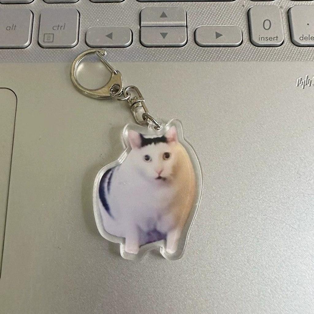 2d Acrylic Keychain Pendant Accessory, Popular Head Expression Keychain Sand Fun Meme Image Head Schoolbag Small Pendant.