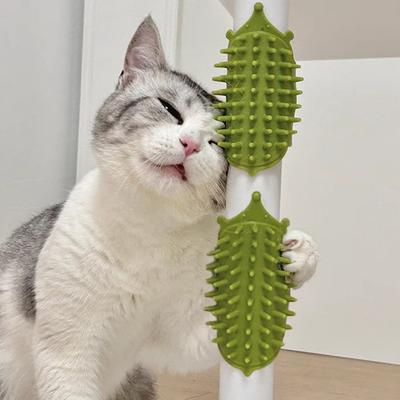 1/2 ks Multifunkčná kefa na sebaobsluhu mačiek s nastaviteľným popruhom, montáž na nohu stola, kefka na sebaobsluhu mačiatok, mäkké štetiny, škrabadlo pre domáce zvieratá, masáž