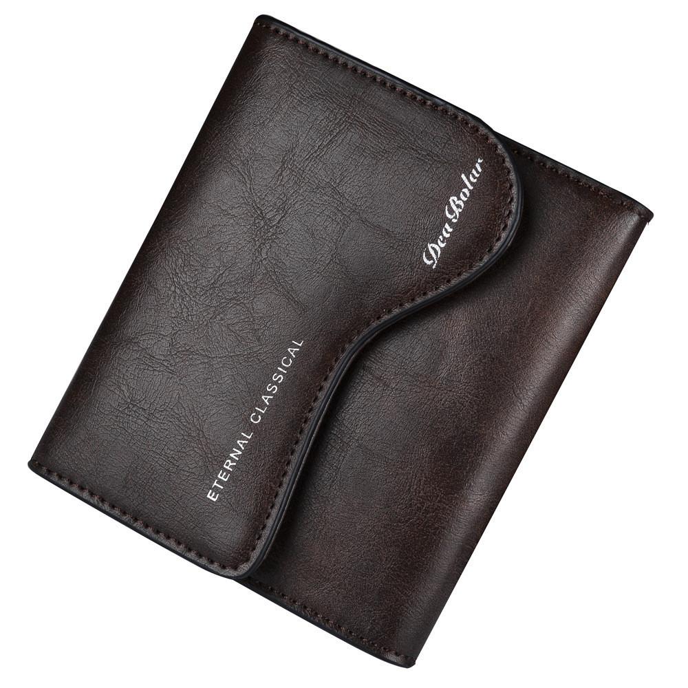 Deabolar Винтажный Короткий Мужской Кошелек Евро-американский Стиль Кожа Crazy Horse Молния Кошелек для Монет Оптом темный кофе