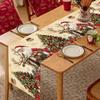 Chemin de table de Noël vintage Housse de table Père Noël Rétro Décorations de Noël pour la maison 2026 Navidad Noel Cadeau Nouvel An 2026