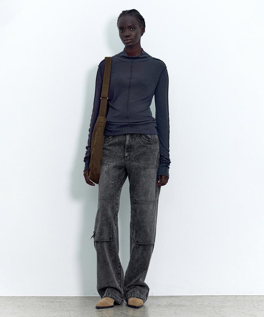 INSILENCE WOMEN Vintage Carpenter Denim Dark Grey