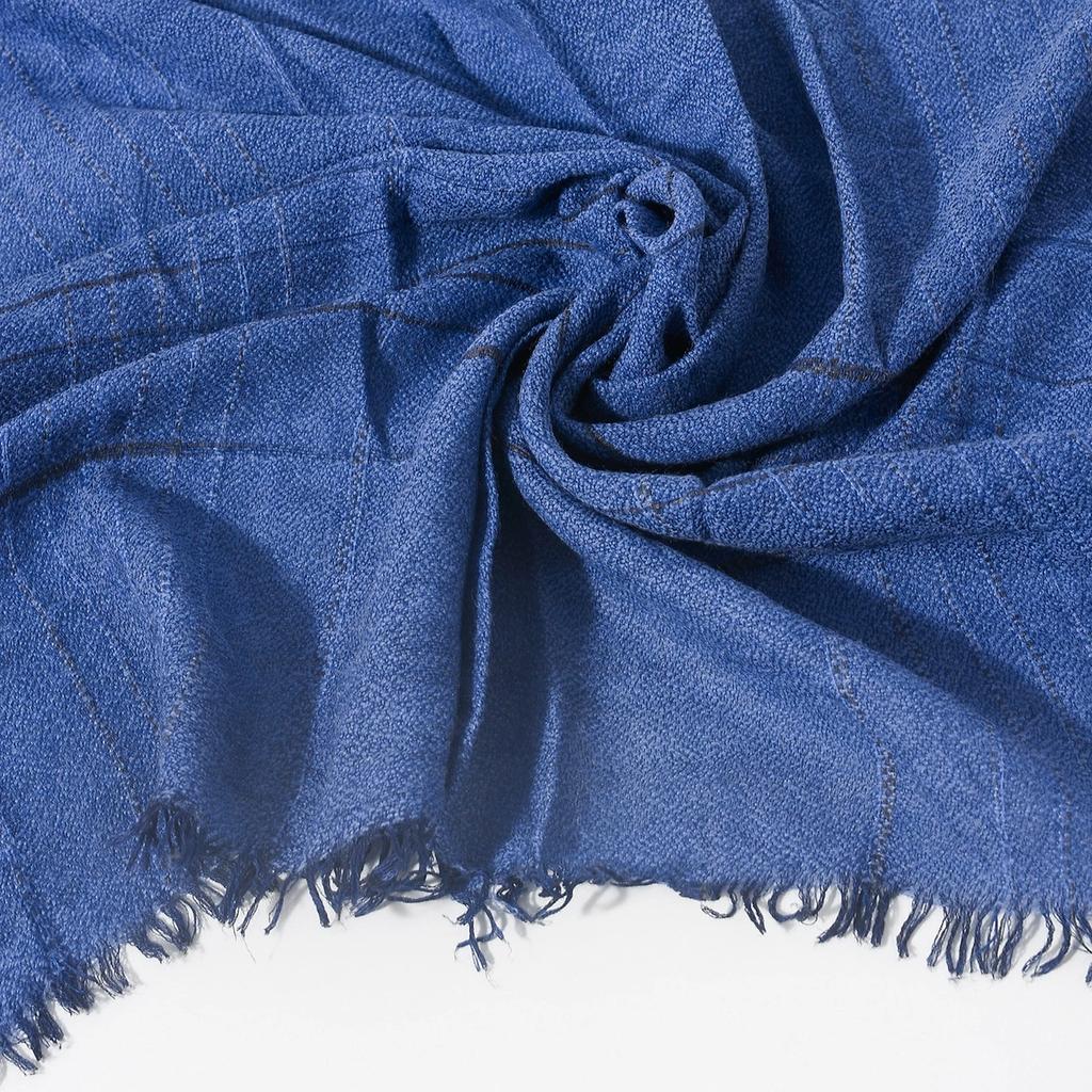 Vintage Striped Men'S Khaki Scarves Winter Men Warm Scarf Tassel Long Shawl Male Accessories