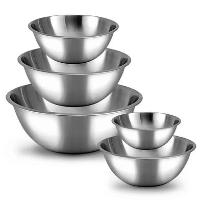 9 Tamanhos 16-32cm Conjunto de Tigelas de Mistura de Aço Inoxidável 304 para Cozinha Restaurante Jantar Tigela de Sopa Saladeira Recipiente para Alimentos Legumes