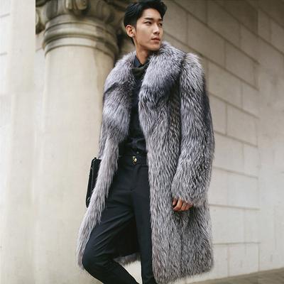 Nachgeahmter ganzer Nerz-Pelzmantel, ganzer Nerz-Herren-Nerz-Grasmantel, erweiterter Herren-Nachahmung-Fuchs-Pelz-Pelzmantel