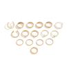 16Pcs/Set Vintage Gold Color Zircon Rhinestone Rings Set for Women Wed Bridal Boho Geometric Rings Jewelry Gift Y2K Accessories