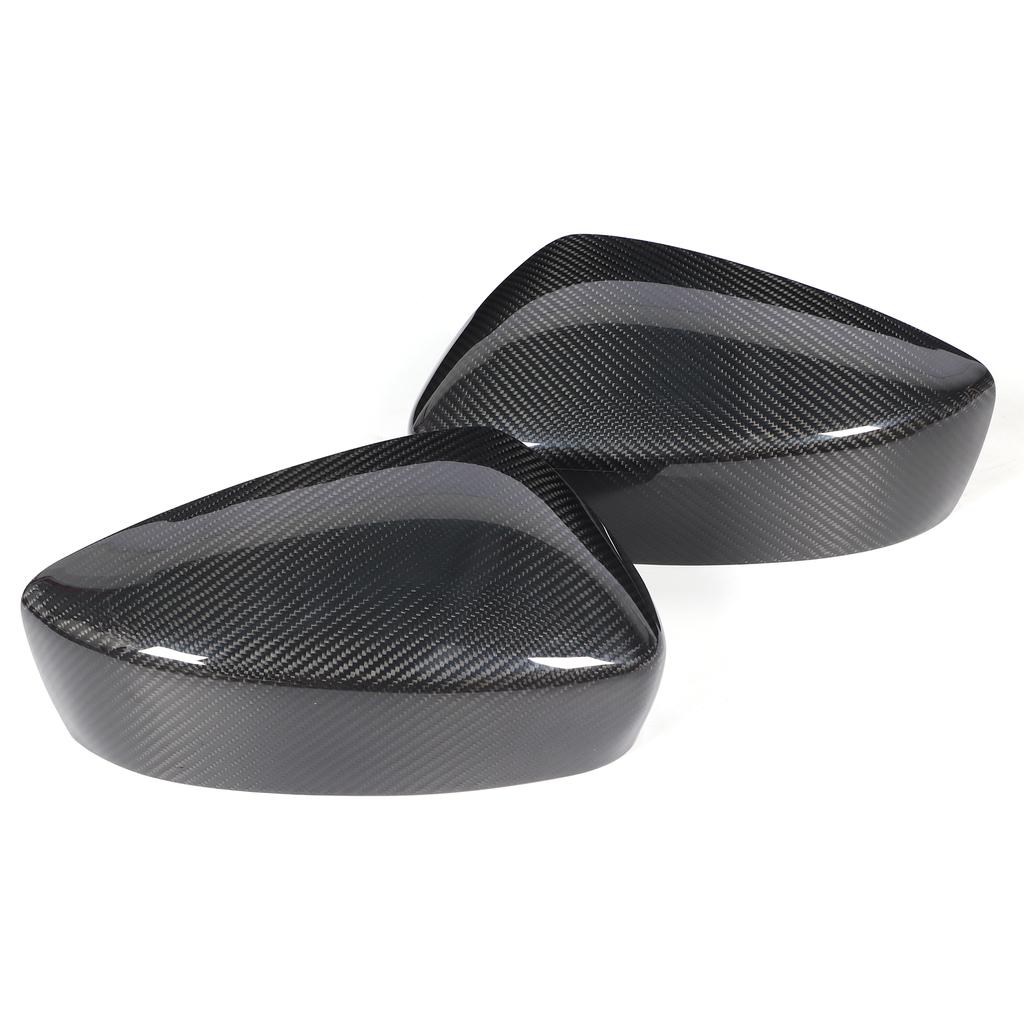 Pair Dry Carbon Fiber Rearview Mirror Cap Cover Protector Trim Fit for Mazda 3 Axela 2017‑2018