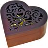 FnLy Antique Engraved Wooden Wind-Up Musical Box,Love Story Musical Box,with Gold-Plating Movement in,Heart-Shaped