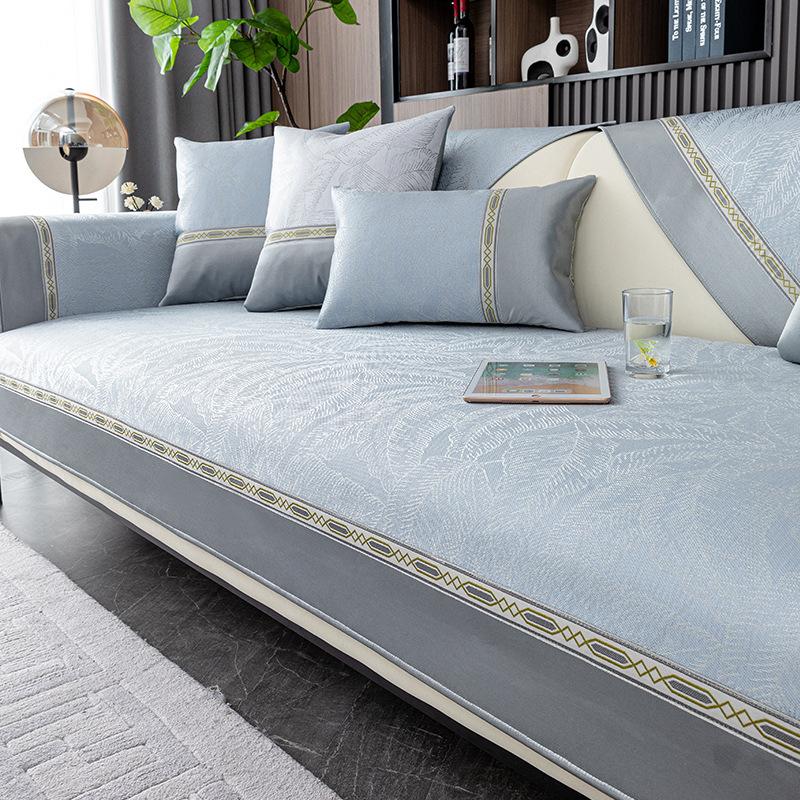 New Sofa Cushion Xia Liang Ice Silk Non-Slip Seat Cushion Cover Simple Light Luxury Sofa Cover Full Cover Cloth Pad