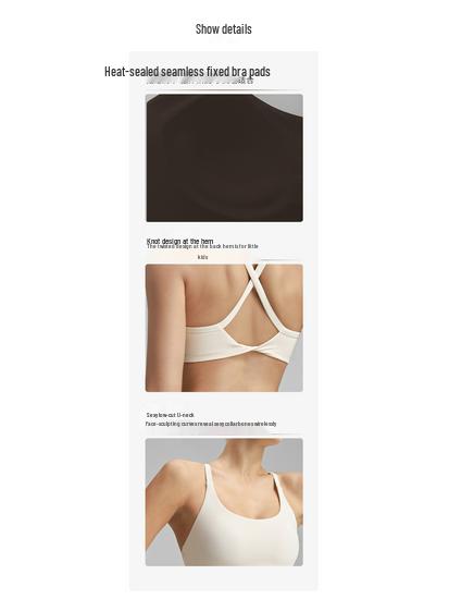 Women's Cross-Back Sports Bra: Sexy, Stylish Design for Pilates, Fitness, and Yoga, with Fixed Cups and Thin Straps for Outdoor Wear.
