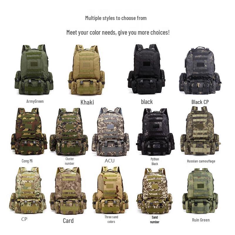 Jingzhou 36-55L Multifunctional Outdoor Camouflage Hiking Backpack