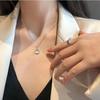 Round White Chalcedony Pendant Necklace Light Luxury Niche Exquisite Versatile Simple Gift Girlfriend Explodes the Same Style