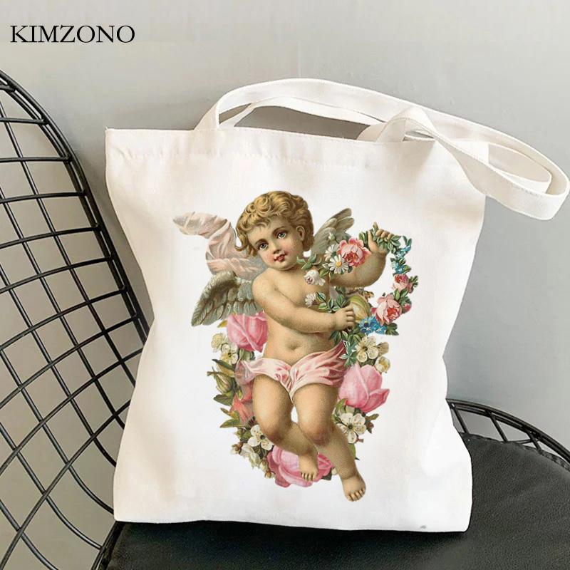 Angel Shopping Bag Recycle Bag Tote Bolso Bolsa Bag String Bolsas Ecologicas Woven Sacola Grab