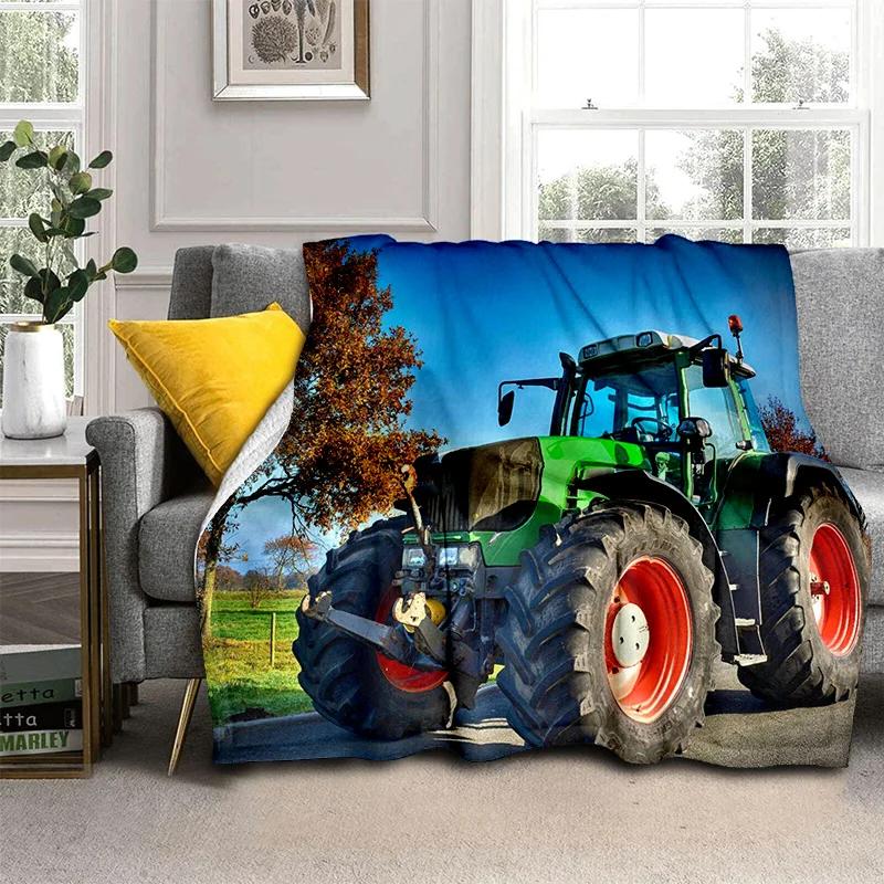 3D Retro Car Tractor Truck Series HD Blanket,Soft Throw Blanket for Home Bedroom Bed Sofa Picnic Travel Office Cover Blanket Kid