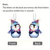 Cute Acrylic Penguin Hanging Ornament For Car Interior Decoration In Cartoon Style