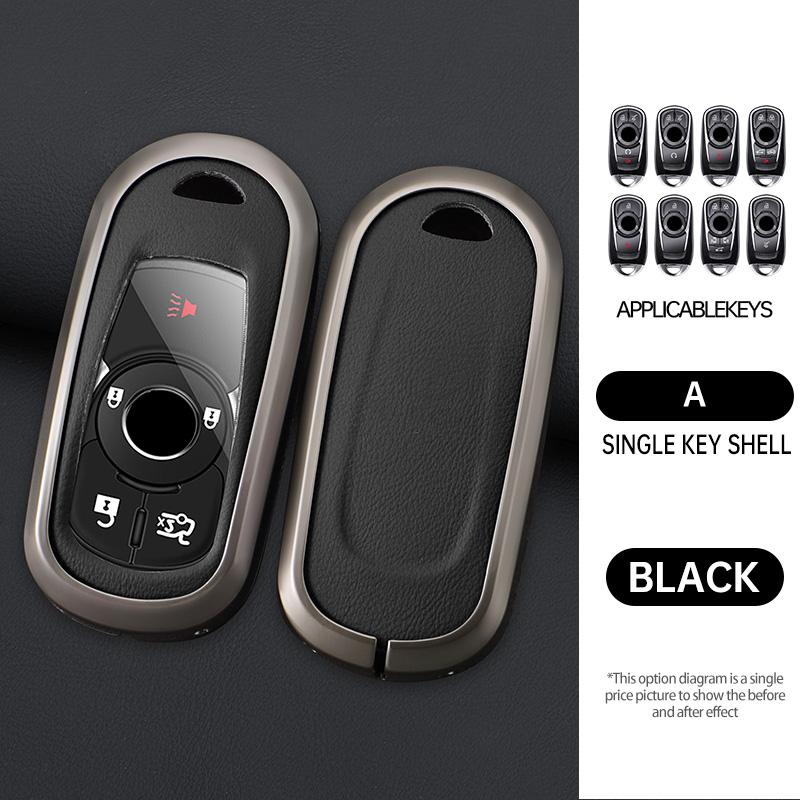 Auto Key Fob Cover Fit For Buick B 5 Buttons Opel Astra G H J Mokka Insignia Vectra Meriva Corsa Zafira Zinc Alloy+Leather Auto Accessories