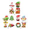 Lot de 4 jouets de construction de Noël Mini figurines de construction Kit de construction de Noël Décoration de maison Cadeau de fête de Noël Jouet pour enfant