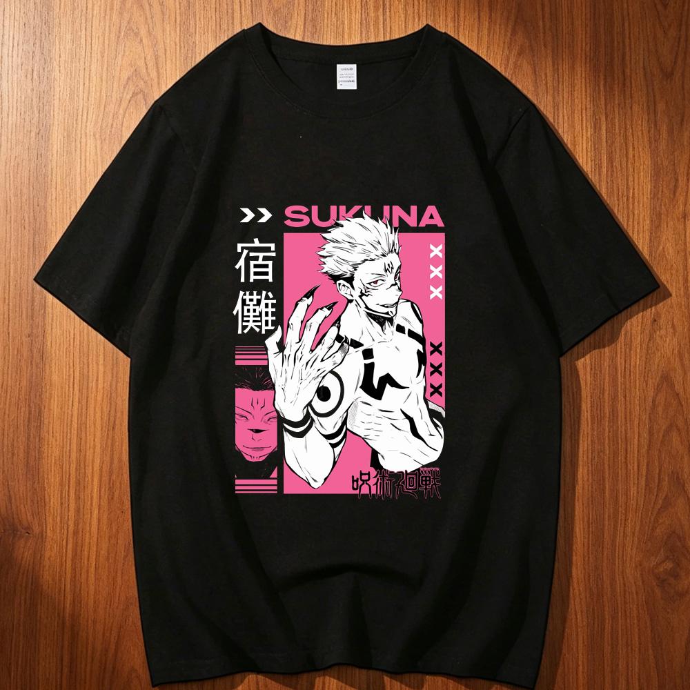 Jujutsu Kaisen Cotton Top Tees Teen Gothic Streetwear Anime Comfortable Tshirt Digital Y2k Grunge Graphic 2000s Aesthetic