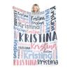 30 Colors Personalized Name Flannel Blanket For Girls Boys Letter Monochrome Customized Baby Adult Name Blanket Birthday Gift