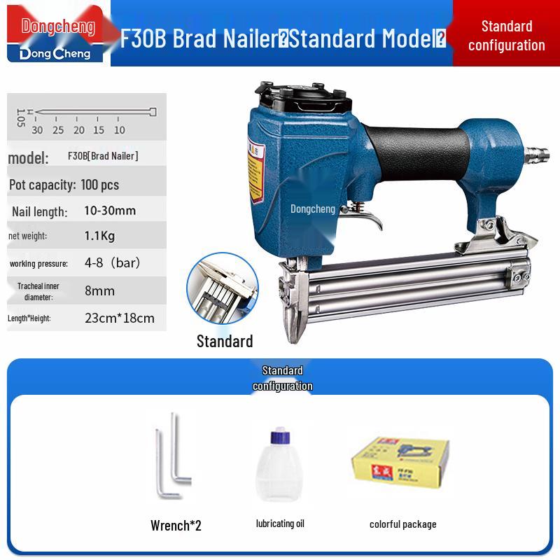 Dongcheng Pneumatic Nail Gun - F30 Woodworking Mosquito, Steel, and T50 Strip Nailer Stapler
