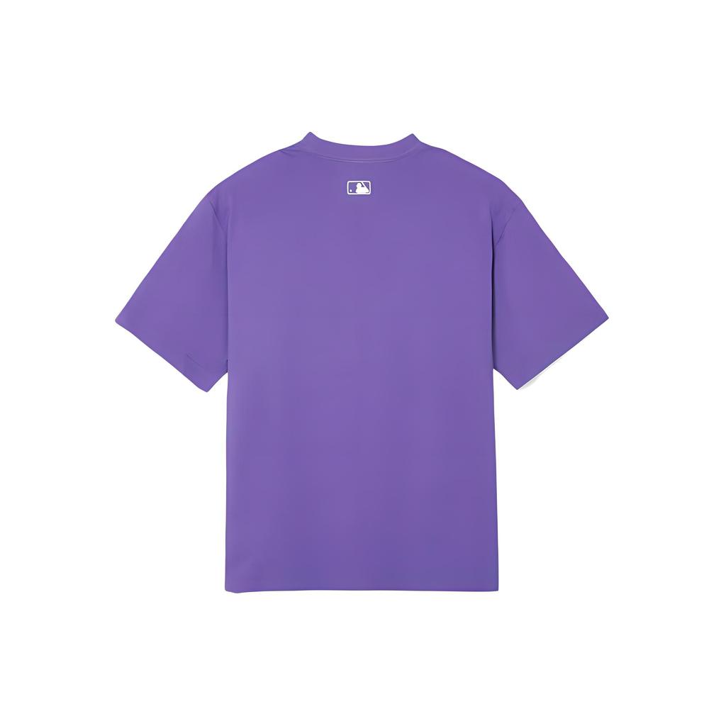 New MLB Drop Shoulder Sleeve T-Shirt Men's Purple 3ATSV0243-10VOS
