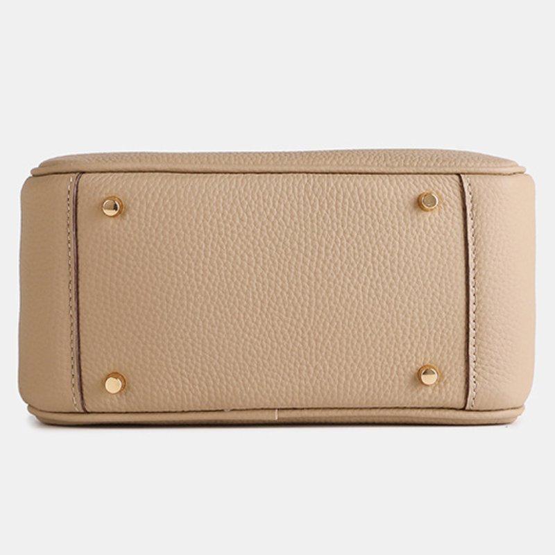 Urban Minimalist PU Shoulder Crossbody Bag 26cm Commuter Bag with Flap Zipper Design Double Straps Medium Soft Versatile Women's Bag