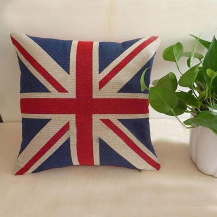 New High Quality UK British Flag Linen Pillow Case Throw Sale Vintage Union Jack Seat Pad Cushion Kitchen Garden
