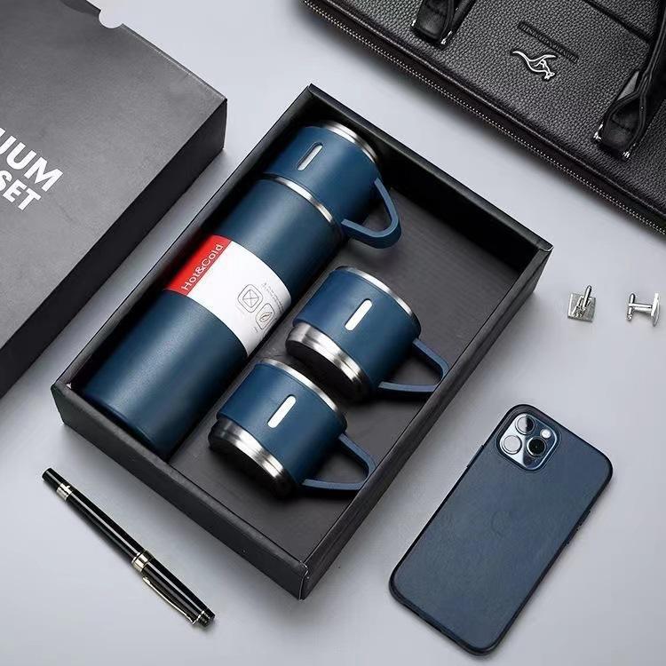 304 Stainless Steel Thermos Cup Gift Set with Portable Tea Infuser and Logo Print