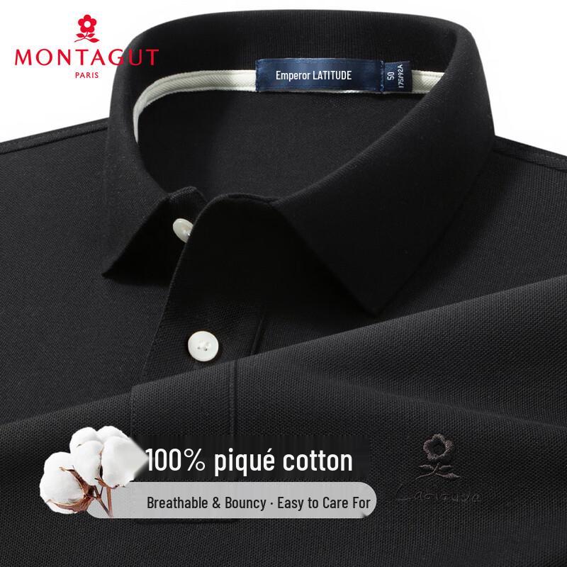 MONTAGUT Men s Easy-Care Pique Cotton Polo Shirt 50