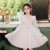Girls' Formal Piano Performance Dress, Luxury Princess Birthday Banquet Costume, Flower Girl Attire, In Stock