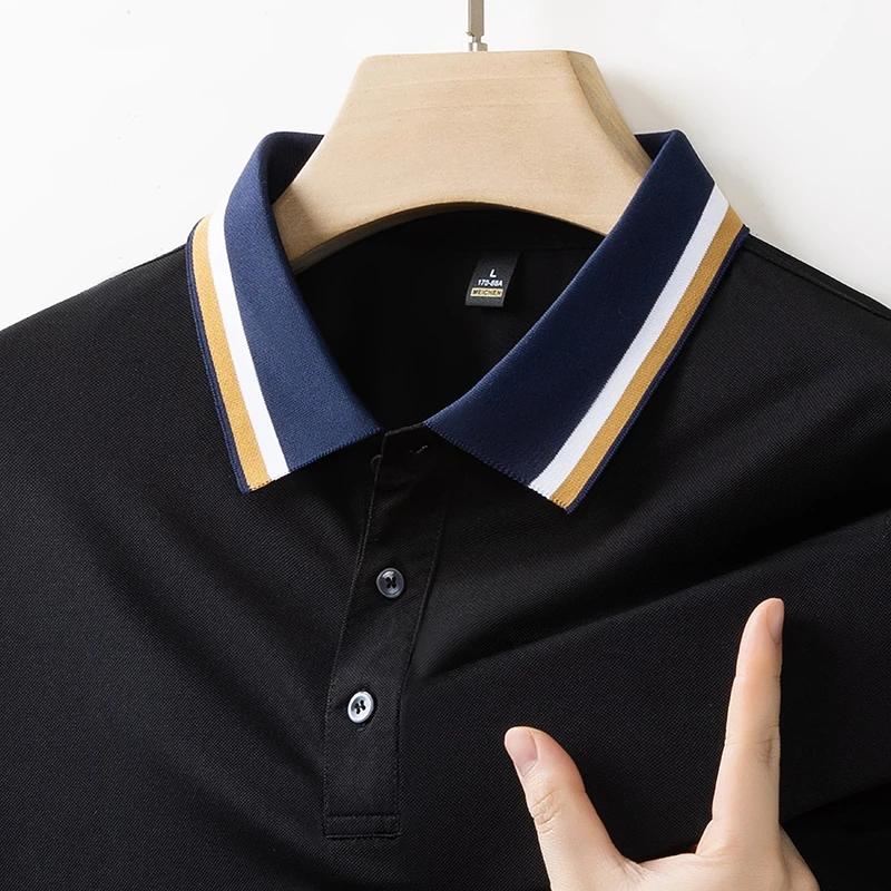 New Men's Business Casual Short Sleeved Shirt Solid Color Polo Shirt Fashionable Breathable Comfortable Versatile Top