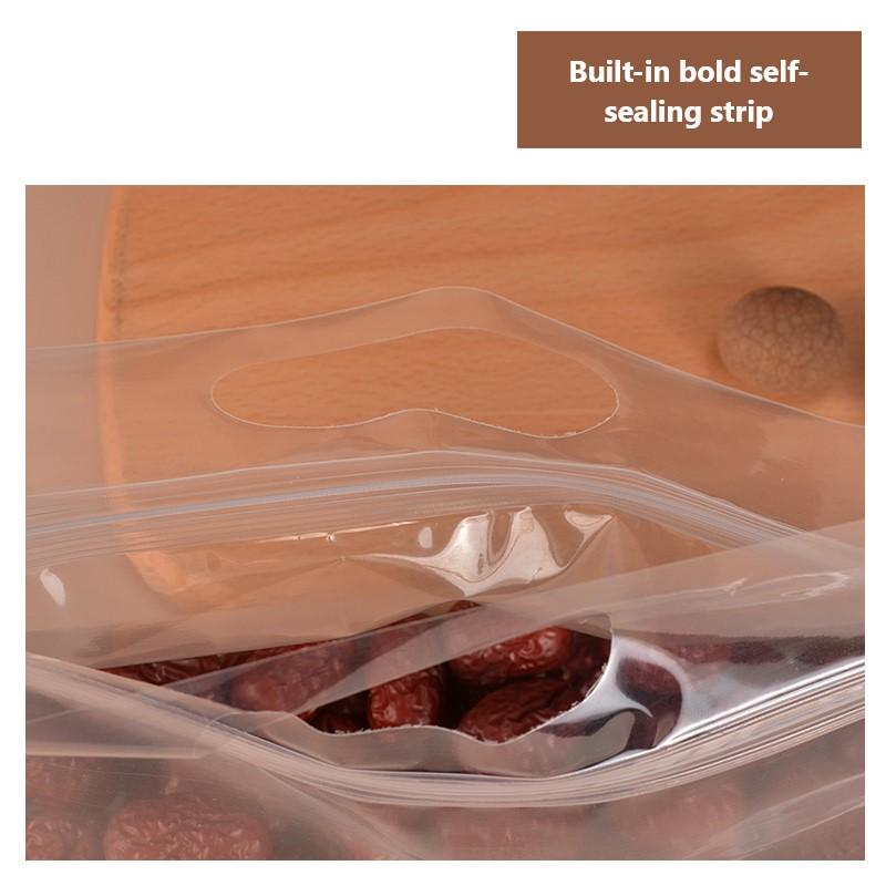 10/30pcs Wide Mouth Transparent 8-side Sealed Stand-up Bag Food Grade Storage Reusable Sealed Bag Snack Dry Fruit Storage Bag
