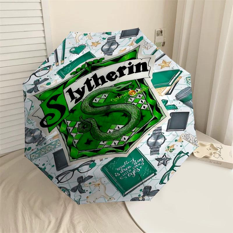 1PC Slytherin reading Umbrella-8-Rib Reinforced, Automatic Open, Lightweight & Durable-D2619