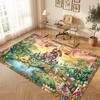 Fantasy Magic Theme Soft Crystal Velvet Rug Custom Name & Text Print Non Slip Floor Rug for Bedroom Living Room