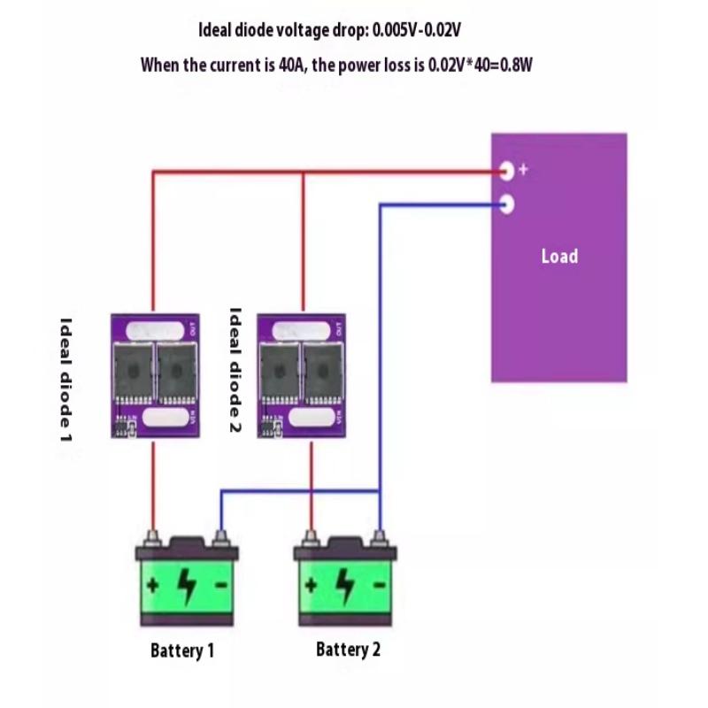 60A Keine Spannungsgrenze Ideale Diode Modul Anti Rückfluss Anti Rückwärtsanschluss Diode Zwei Mos