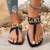 Fashion Fashionable Metal Flat Heel Sandals Women's Outdoor Summer Shoes Large Size Letter Combination British Style PVC Material
