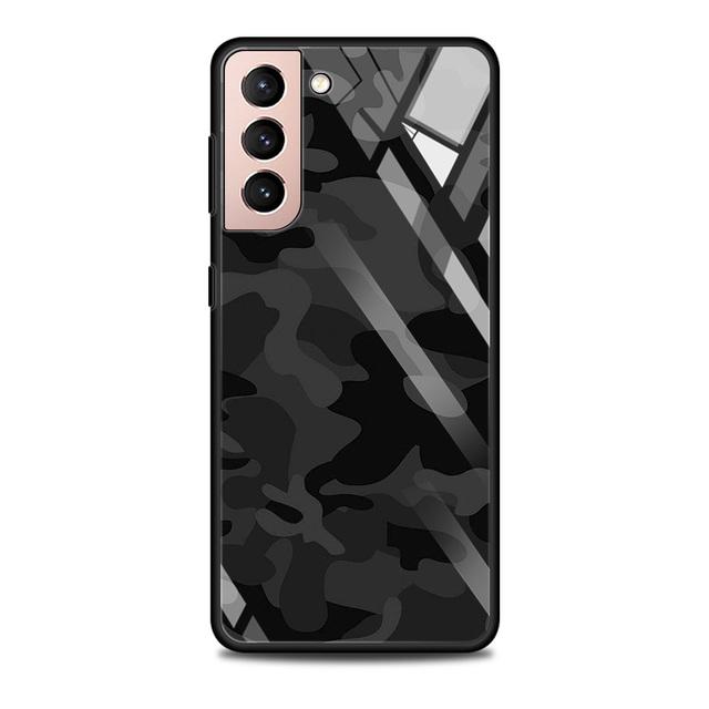 Camouflage Pattern Camo Military Army Glass Case For Samsung Galaxy S21 S20 Ultra S10 Plus Lite S20fe 5g S10e S9 S8 Shell Funda