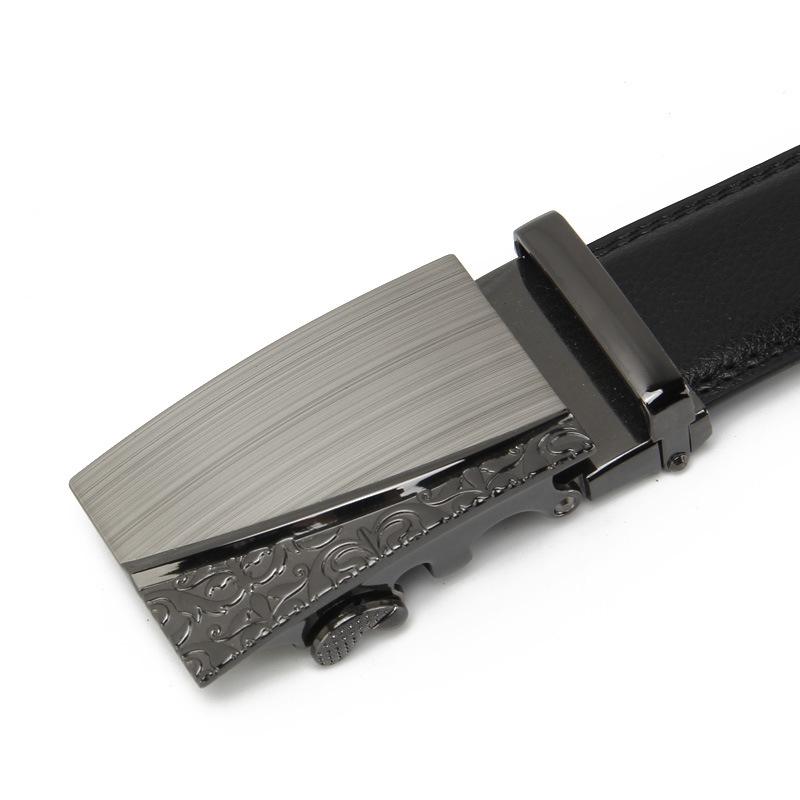 

Мужской ремень из натуральной кожи Двухслойный ремень из коровьей кожи с автоматической пряжкой Деловой повседневный модный ремень 110-130CM