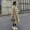 Giacca Imbottita in Piuma Moda Invernale, Design Largo di Media Lunghezza, Giacca Spessa Imbottita