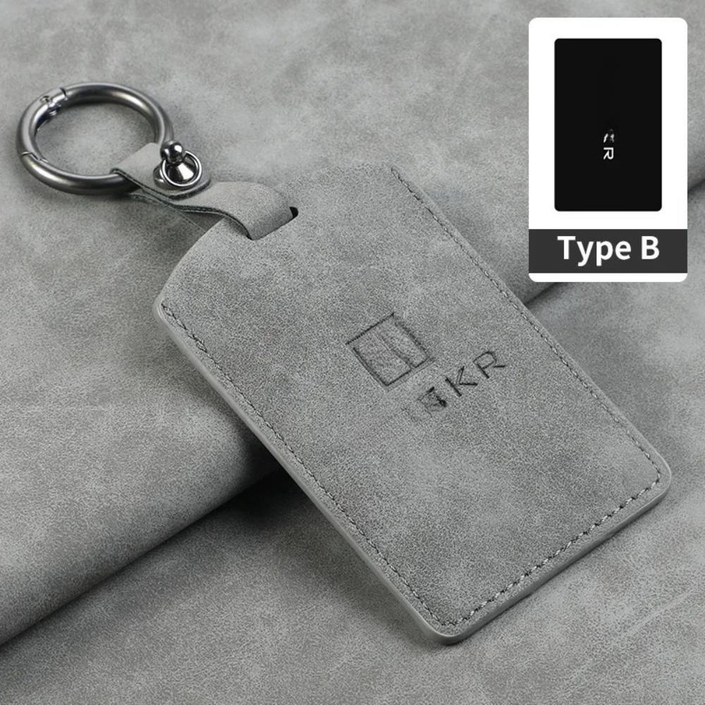 Leather Car Smart Card Slice Remote Key Bag Protective Shell Buckle for ZEEKR 001 009 007 X Accessories