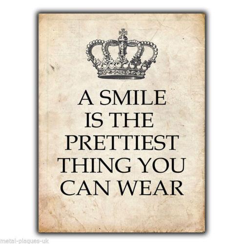 

f1SIGN METAL PLAQUE A SMILE IS THE PRETTIEST THING YOU CAN WEAR Quote art 20x30cm（7.8x11.8inch）