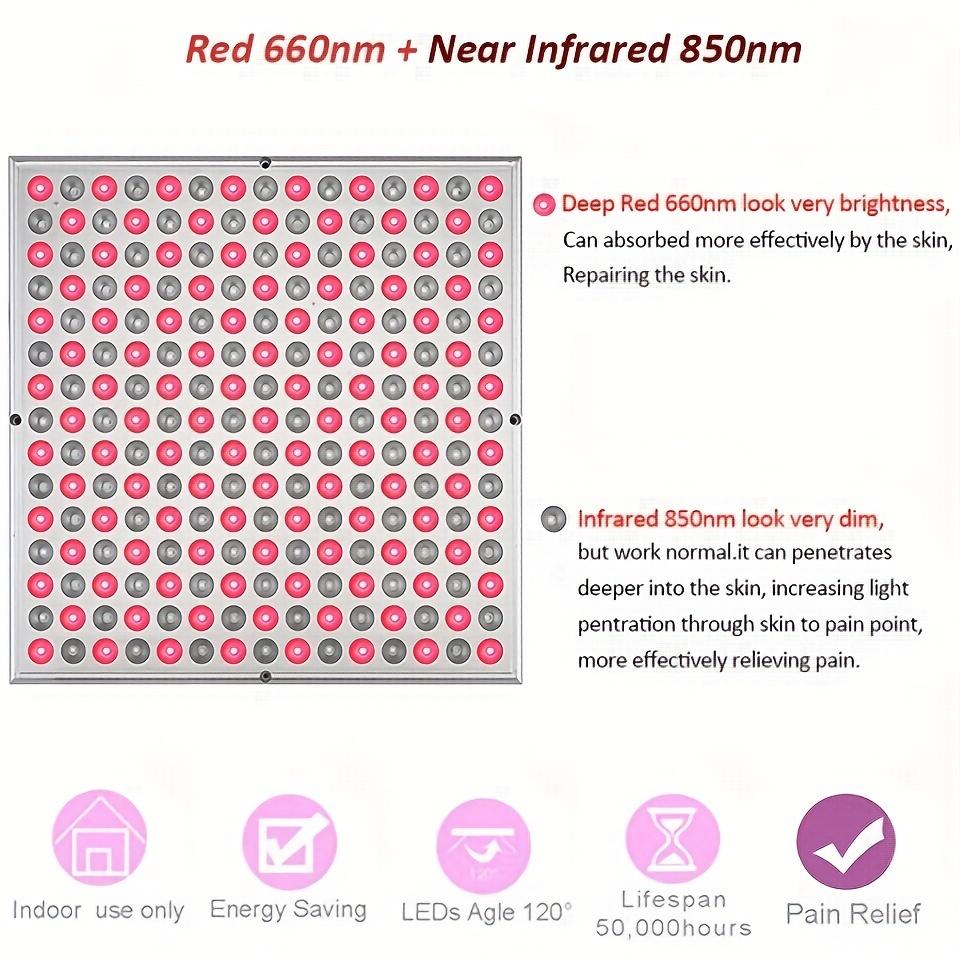 Red Light Panel LED Light For Skin Body Face Beauty Tool Combo Light Panel Lamp Infrared Light Therapy Lamp Device For Skin Care