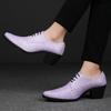 Men High Heels Silver Derby Purple Wedding Dress Dance Business White Elevator Shoes Height Increase Gold Tuxedo Shoes Plus Size