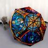 Stained Window Panel: Vibrant Artwork for Home DecorUmbrella, Portable 3-Fold Compact Umbrella for Men & Women Gift