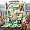 Flannel Blanket Harry Kane Print Custom Name Text Soft Throw for Sofa Bed
