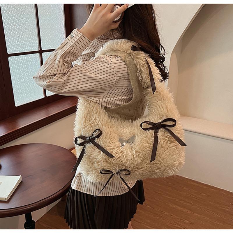 Plush Bag Women's Large-capacity New Autumn and Winter Niche One-shoulder Underarm Bag High-end Plush Bag